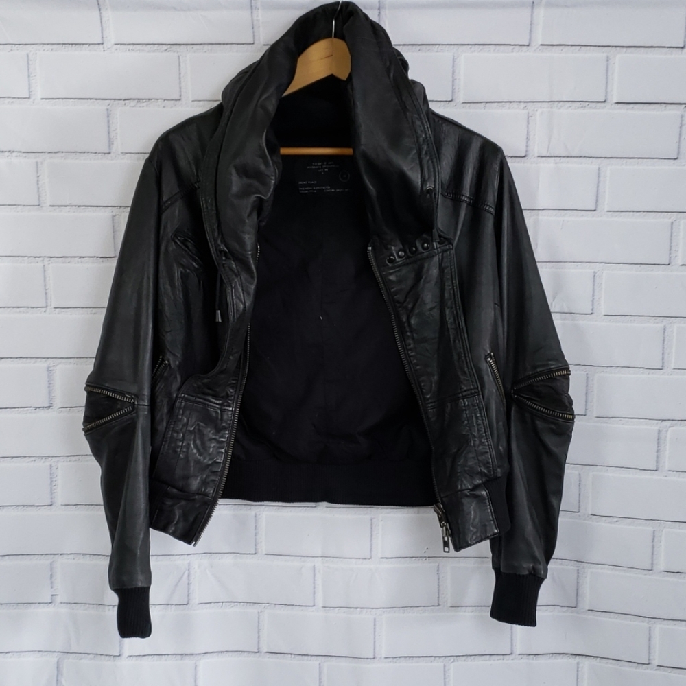 All Saints Spitalfields leather black jacket